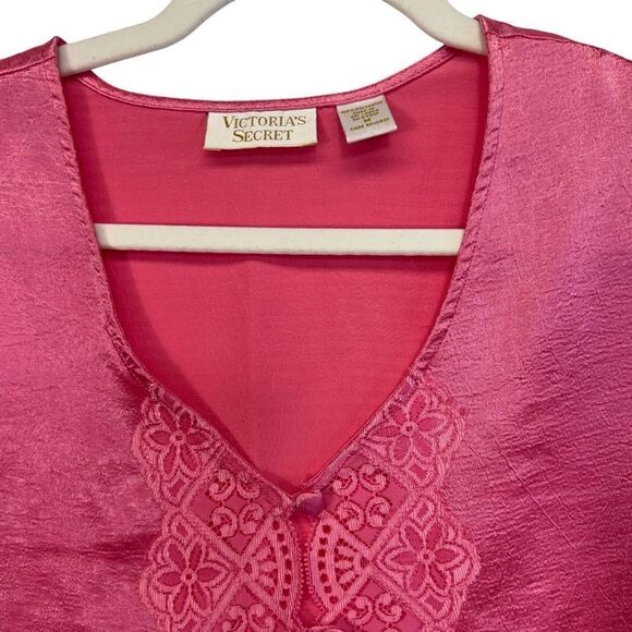 Vintage Victoria's Secret button up Vintage Gold Label PJ Top sz M - Picture 5 of 15
